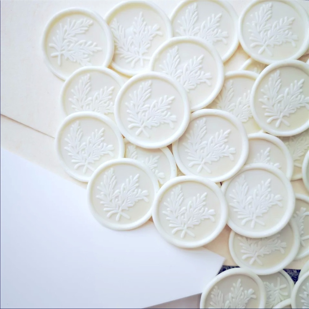 Set of 10 Rosemary Self Adhesive Wax Seals